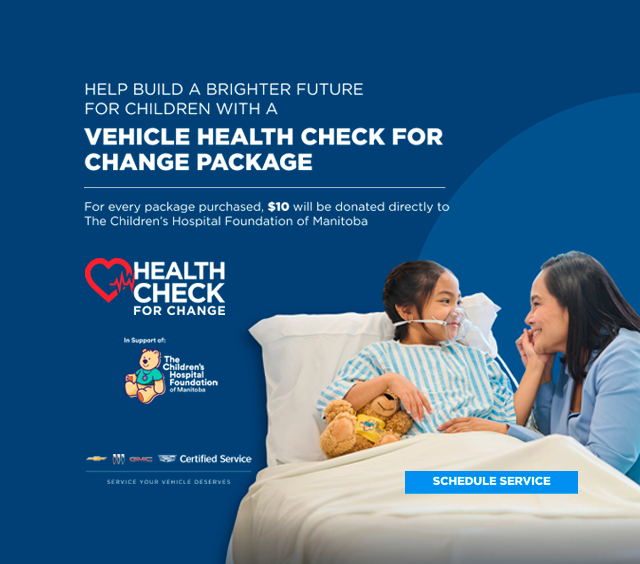 Mother and child in hospital promoting Vehicle Health Check package benefiting the Children's Hospital Foundation.