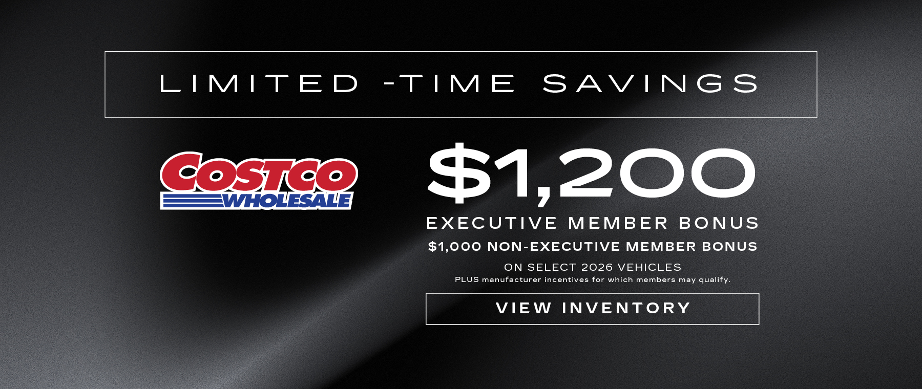Cadillac financing offer: No payments for up to 90 days on all models, with three cars on a scenic desert backdrop.